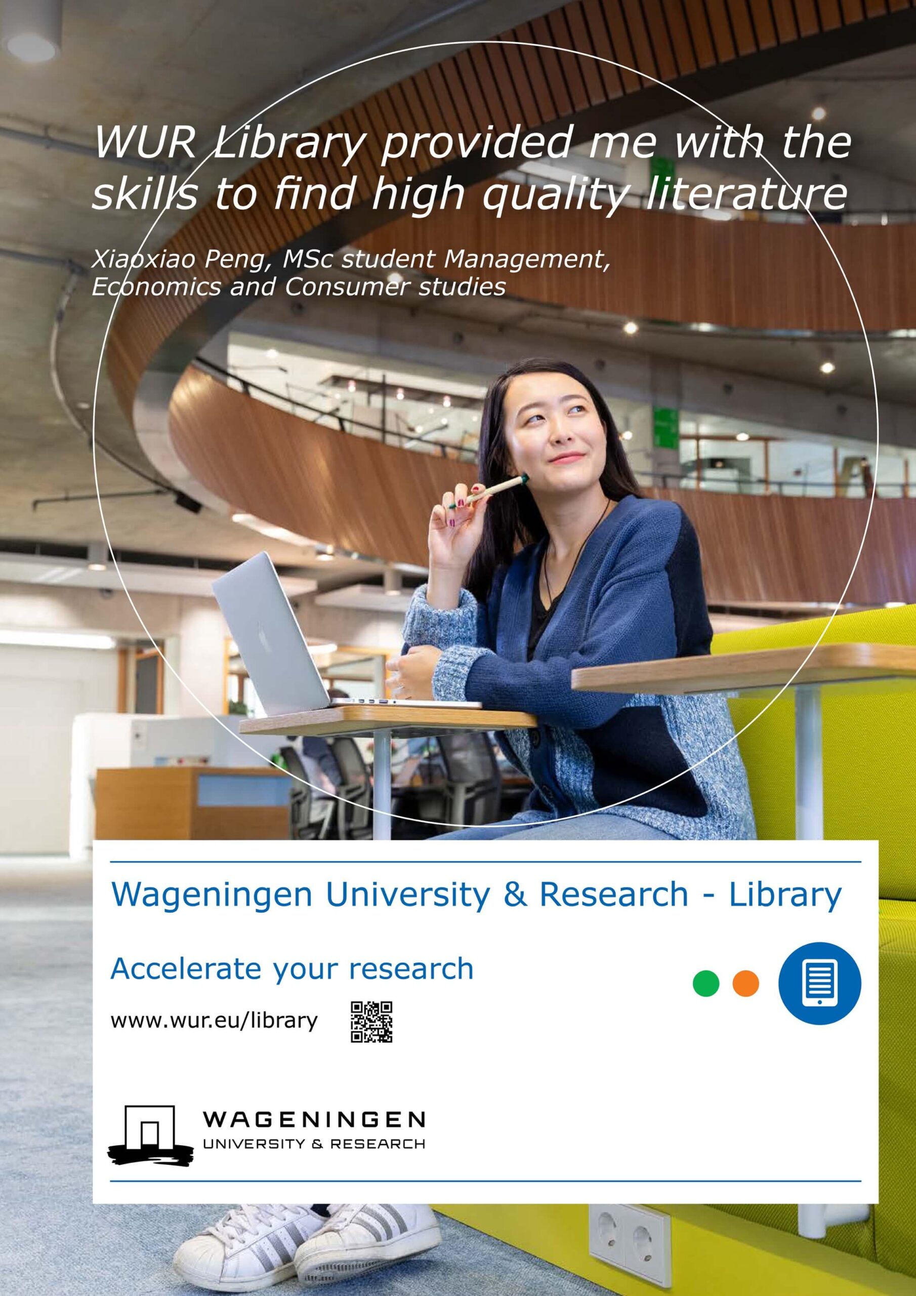 portret student Jurjen Poeles Fotografie campagne beelden Wageningen University & Research Library locatie universiteit bibliotheek testimonial WUR